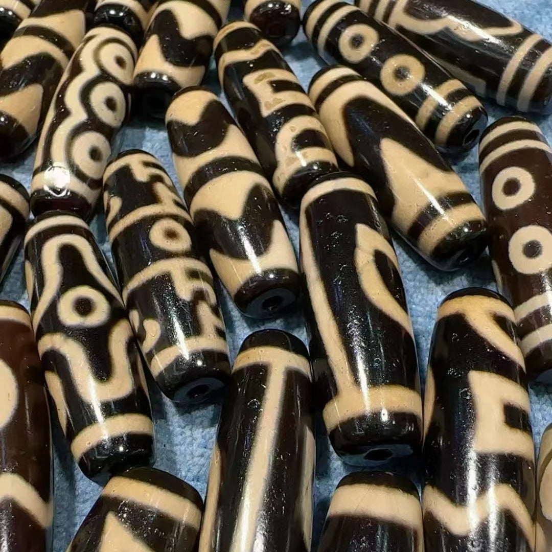 Tibetan Agate Eyes Dzi Beads-ToShay.org