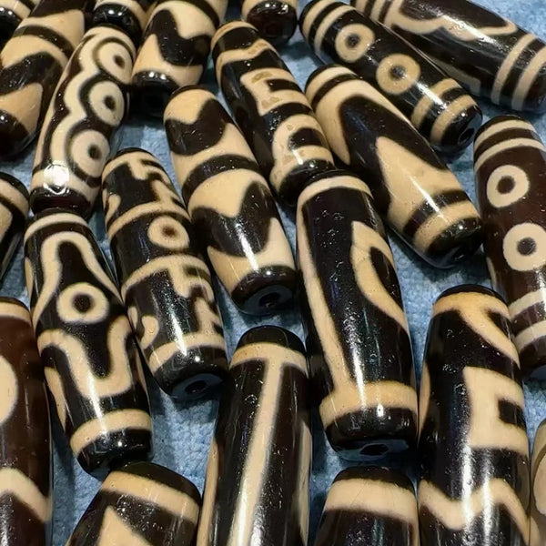 Tibetan Agate Eyes Dzi Beads-ToShay.org