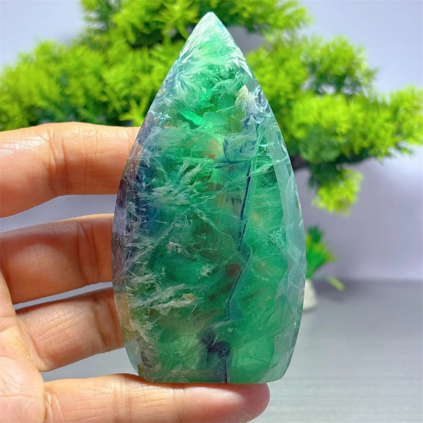 Green Feather Fluorite Flame-ToShay.org