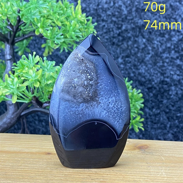 Black Agate Geode Torch-ToShay.org