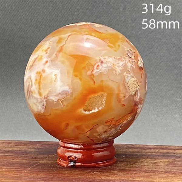 Red Cherry Blossom Agate Ball-ToShay.org