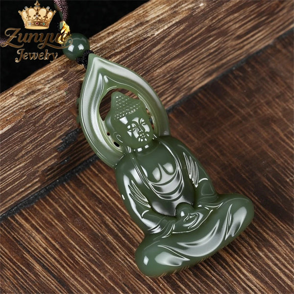 Green Jade Buddha Pendant-ToShay.org