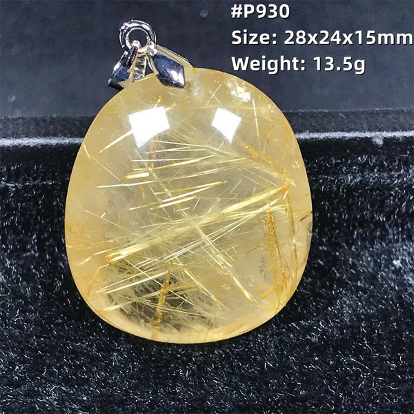 Gold Rutilated Quartz Pendant-ToShay.org