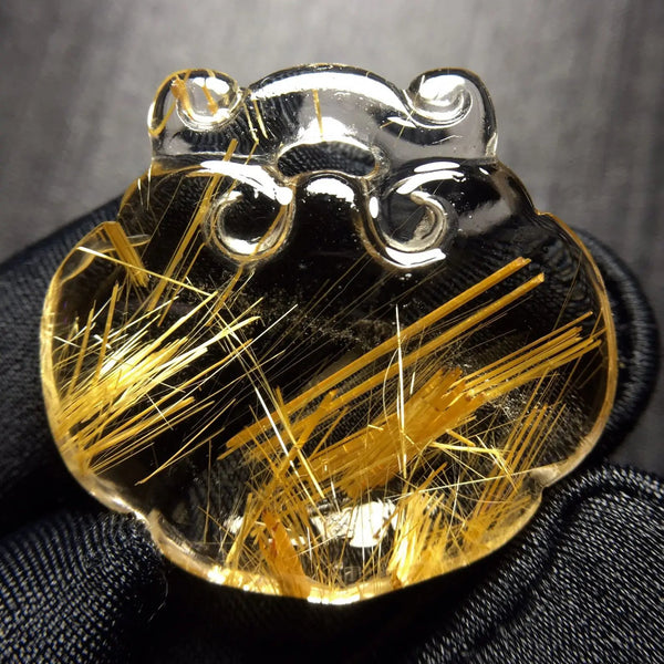 Gold Rutilated Quartz Pendant-ToShay.org
