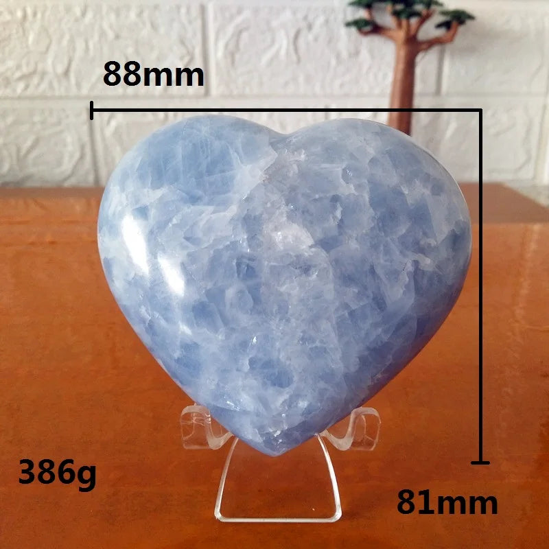 Blue Celestite Crystal Heart-ToShay.org