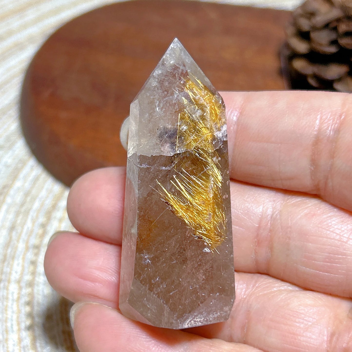 Gold Rutilated Crystal Point-ToShay.org