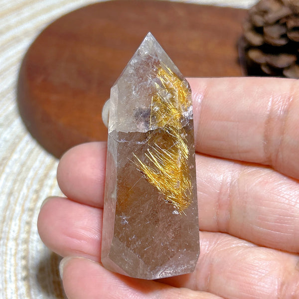 Gold Rutilated Crystal Point-ToShay.org