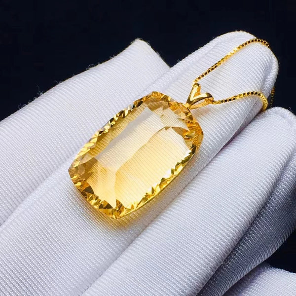 Yellow Citrine Quartz Pendant-ToShay.org