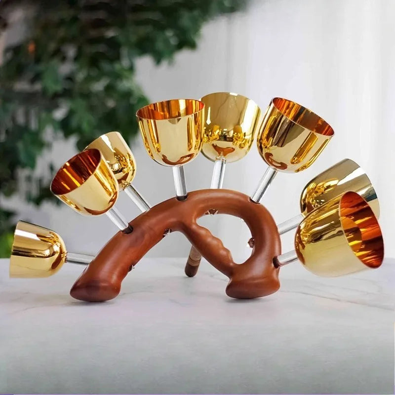 Gold Crystal Singing Handle Bowls-ToShay.org