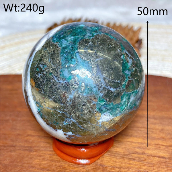 Green Jasper Pyrite Ball-ToShay.org