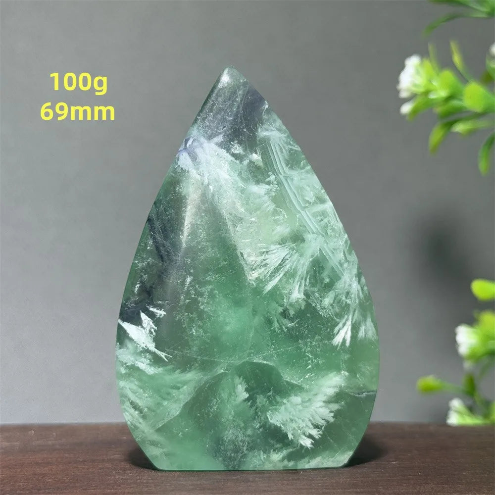 Green Feather Fluorite Torch-ToShay.org