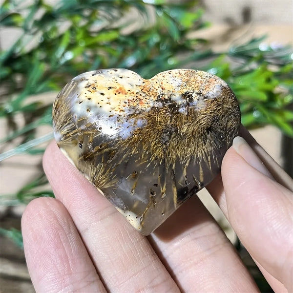 Yellow Hair Agate Heart-ToShay.org