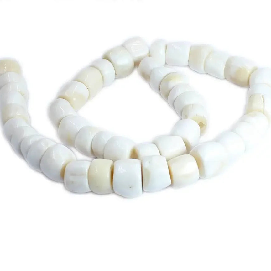 White Coral Rondelle Beads-ToShay.org