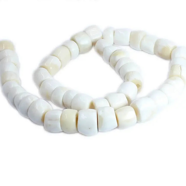 White Coral Rondelle Beads-ToShay.org