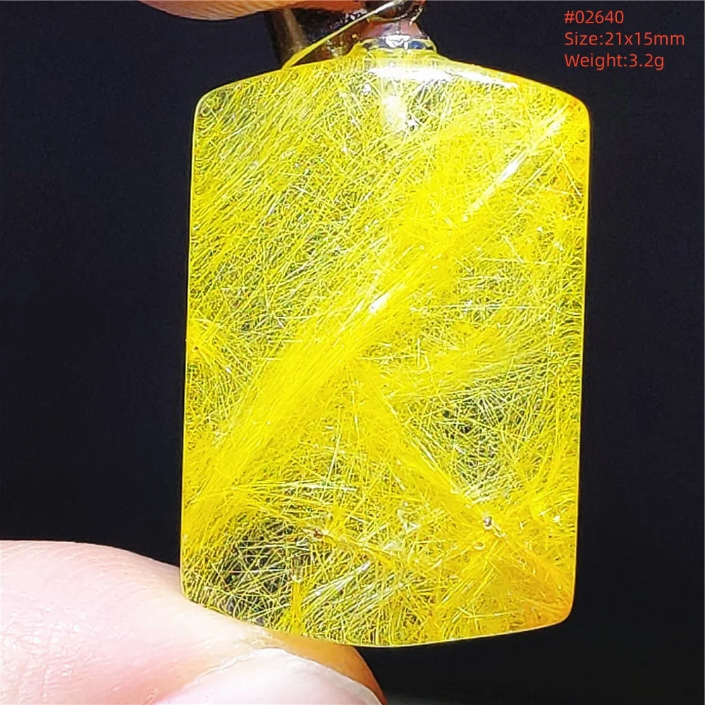 Gold Rutilated Quartz Pendant-ToShay.org