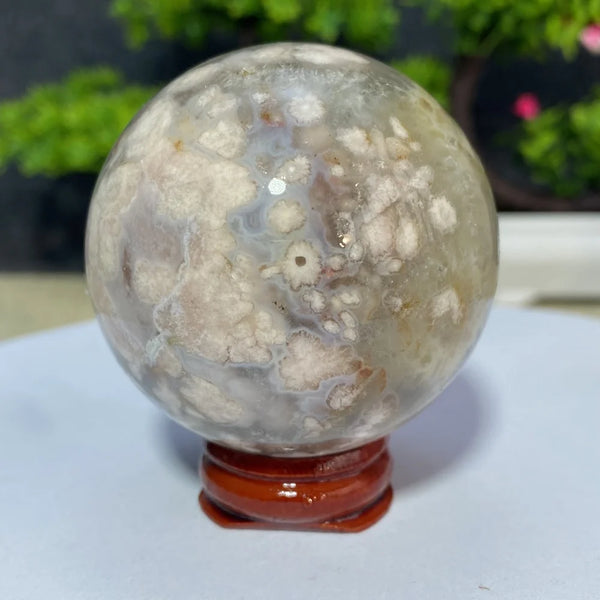 Pink Cherry Blossom Agate Ball-ToShay.org
