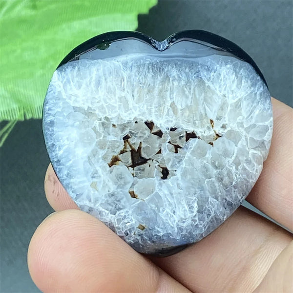 Black Agate Geode Heart-ToShay.org