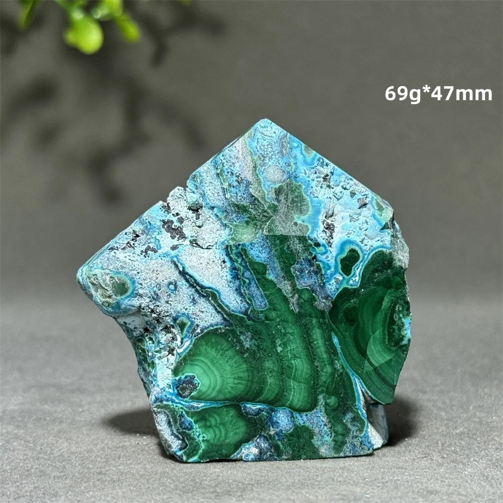 Blue Chrysocolla Malachite Point-ToShay.org