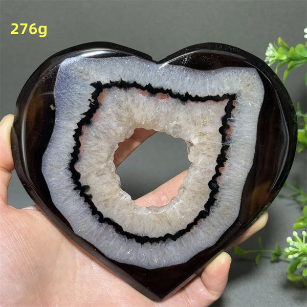 Black Red Striped Agate Hearts-ToShay.org