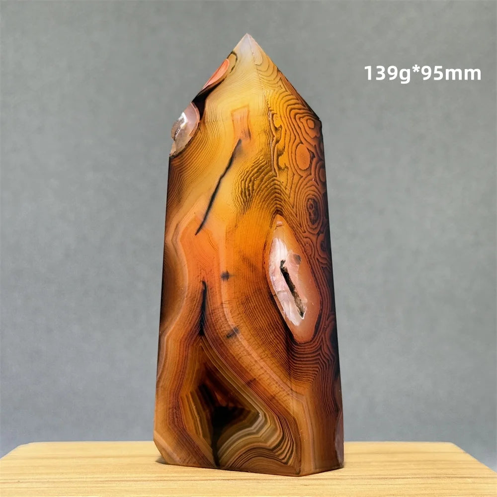 Orange Striped Agate Obelisk-ToShay.org