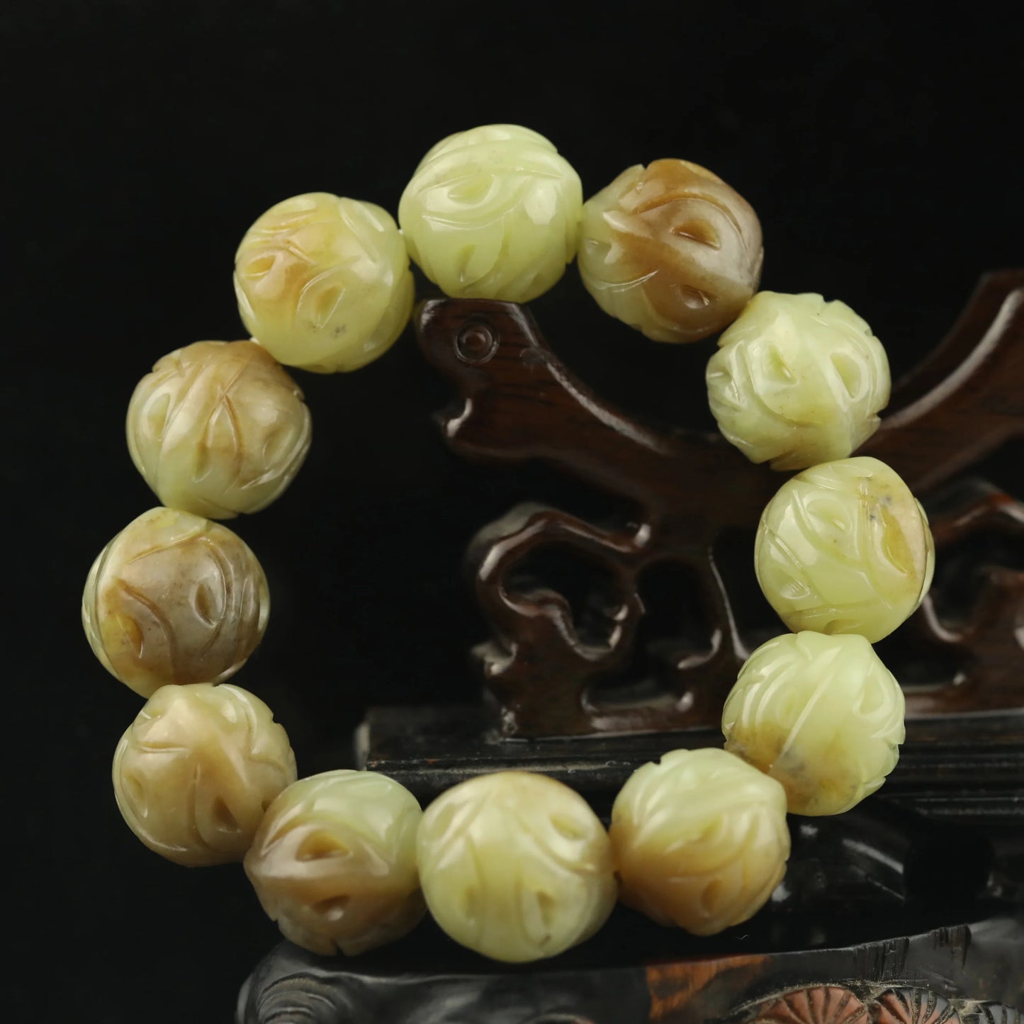 Green Jade Walnut Bead Bracelet-ToShay.org