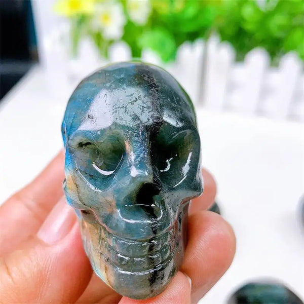 Blue Labradorite Heart Eye Skull-ToShay.org