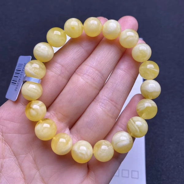 Yellow Amber Bead Bracelet-ToShay.org