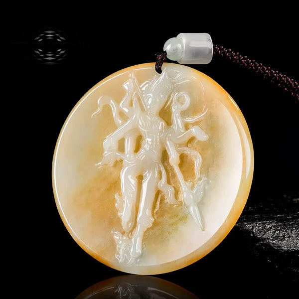 Yellow Jade Nezha Pendant-ToShay.org