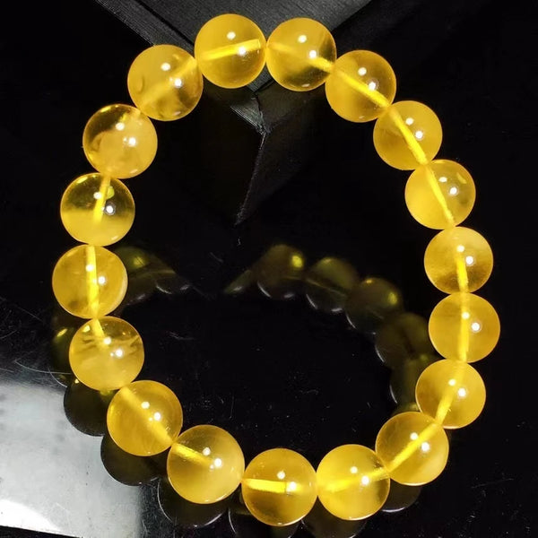Yellow Amber Bead Bracelet-ToShay.org