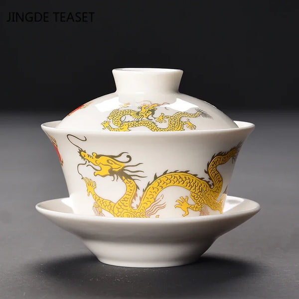 Dragon Gaiwan Ceramic Tea Bowl-ToShay.org