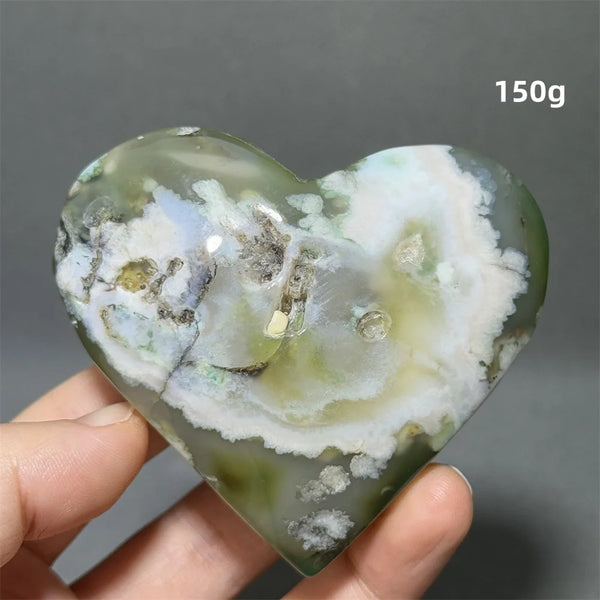Green Sakura Agate Heart-ToShay.org