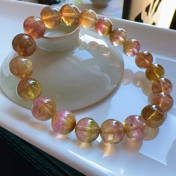 Yellow Red Tourmaline Bracelet-ToShay.org