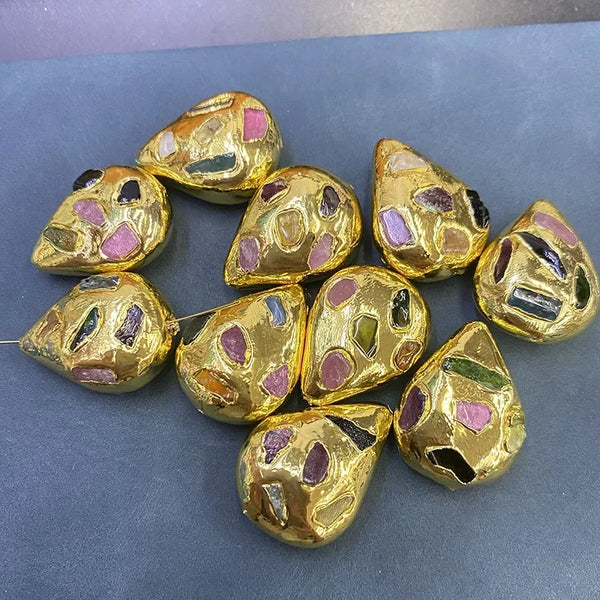 Gold Tourmaline Paved Beads-ToShay.org