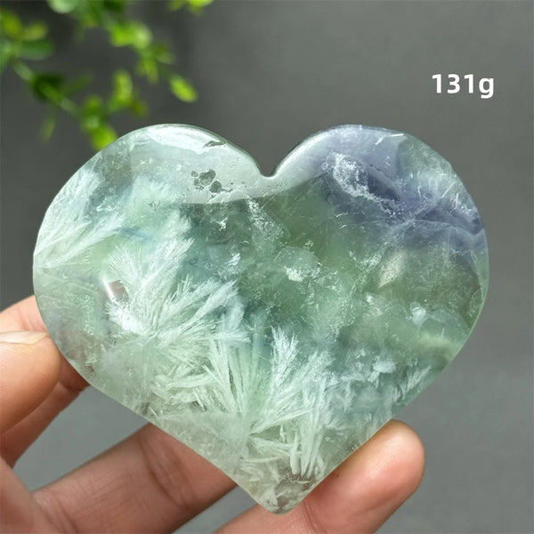 Green Feather Fluorite Heart-ToShay.org