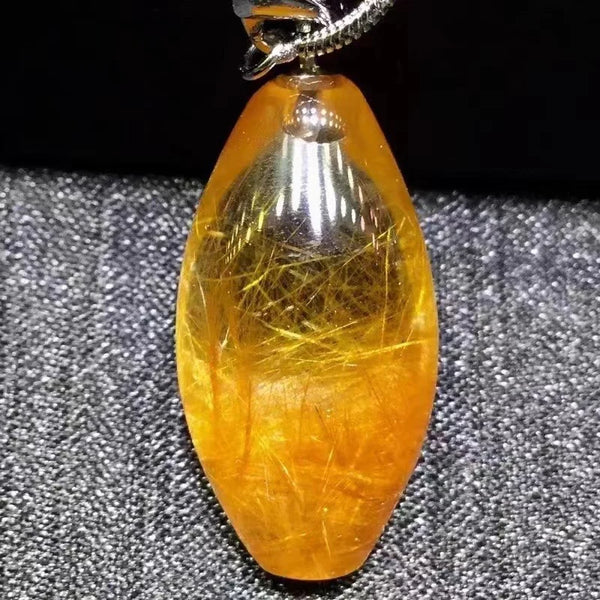 Gold Rutilated Quartz Pendant-ToShay.org