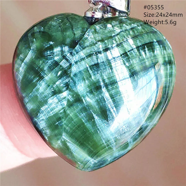 Green Seraphinite Heart Pendant-ToShay.org