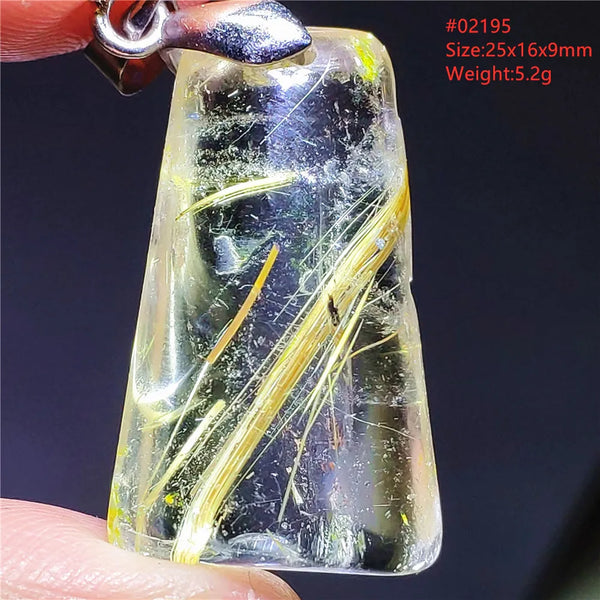 Gold Rutilated Quartz Pendant-ToShay.org