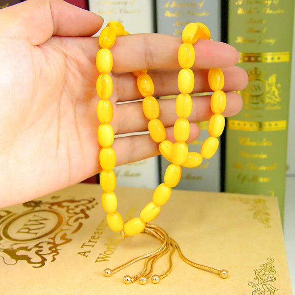 Yellow Amber Prayer Beads-ToShay.org