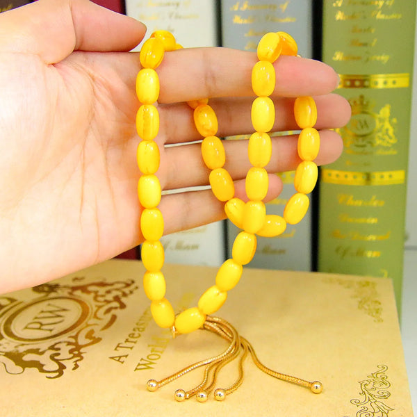 Yellow Amber Prayer Beads-ToShay.org