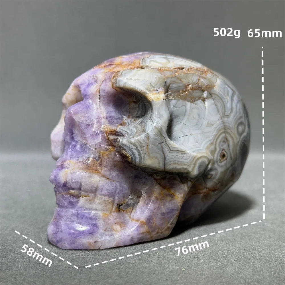 Natural Fantasy Amethyst Skull Hand-Carved Skull Aura Super Energy Home Decoration Witchcraft Altar Meditation Ornaments-ToShay.org