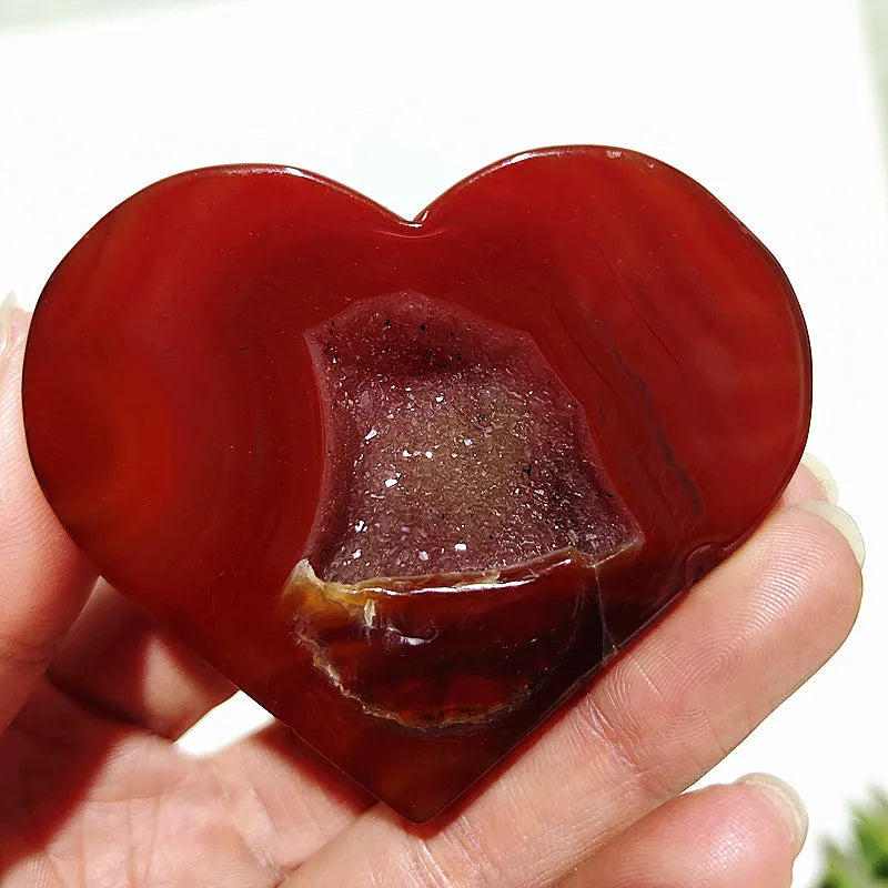 Red Agate Geode Heart-ToShay.org