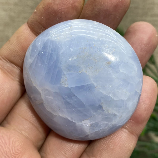 Blue Celestine Palm Stone-ToShay.org