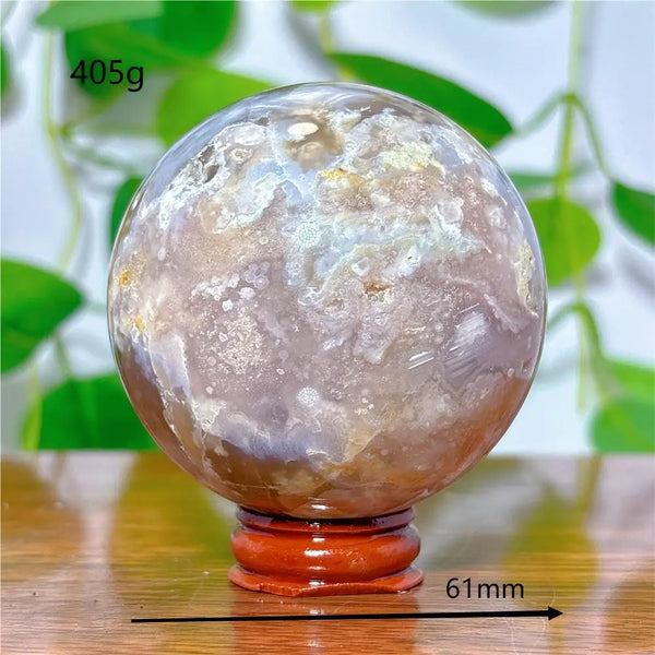 Pink Flower Agate Ball-ToShay.org