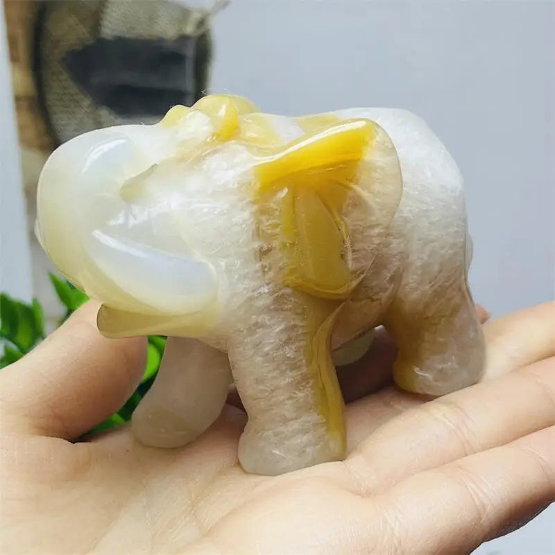 White Agate Elephant-ToShay.org