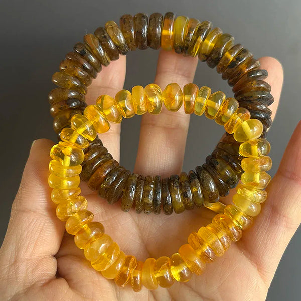 Yellow Amber Bead Bracelets-ToShay.org