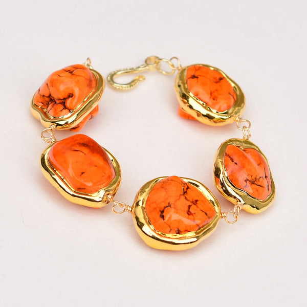 Orange Turquoise Bracelet-ToShay.org