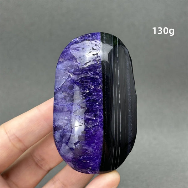 Purple Agate Palm Stone-ToShay.org