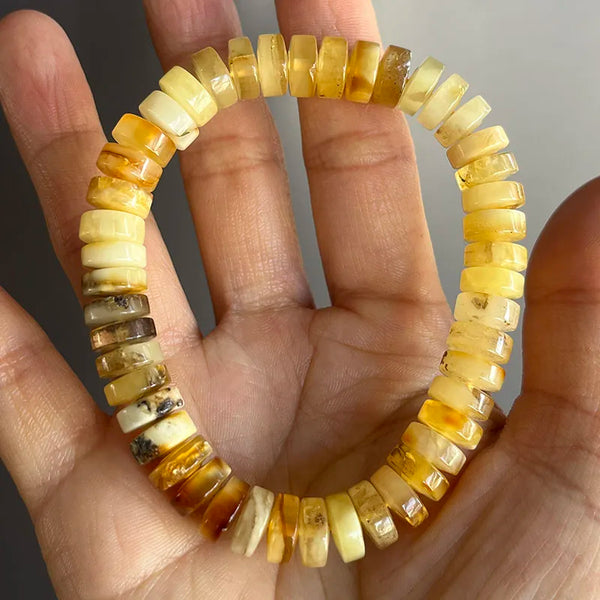Yellow Amber Bead Bracelets-ToShay.org