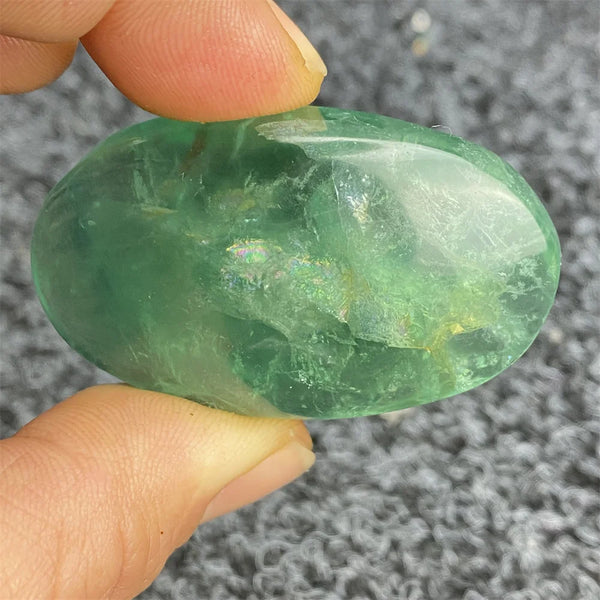 Green Fluorite Palm Stone-ToShay.org
