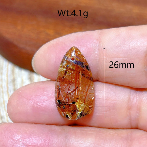 Gold Rutilated Crystal Pendant-ToShay.org